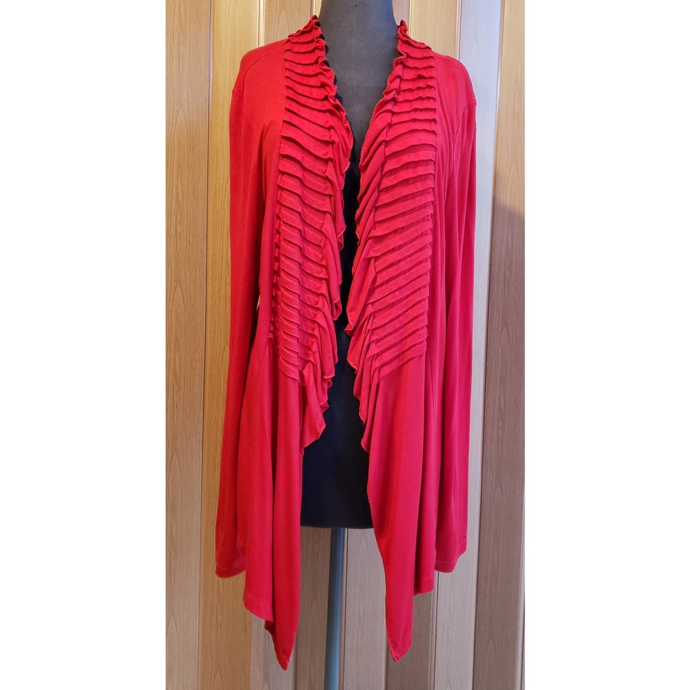 ECI size large red cardigan sweater